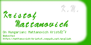 kristof mattanovich business card